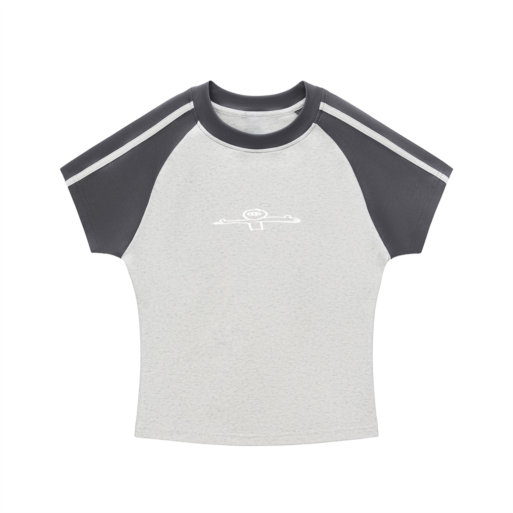 AXL100 ORIGINALS Contrast Stripes Bodycon Raglan Sleeve T-Shirt